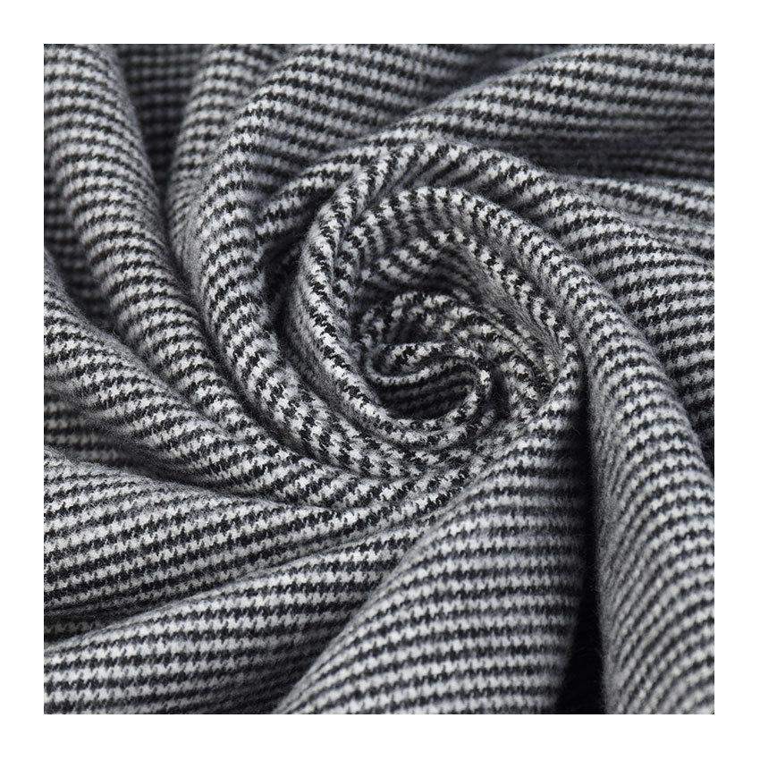 TRN 涤锦粘经弹格子布 起绒色织布 起绒风衣面料 起绒格子西装布