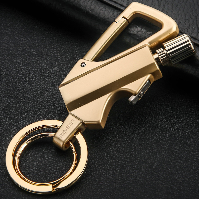 Baicheng 10,000 Times Match Keychain Lighter Metal Multifunctional Car Keychain Wholesale Gift