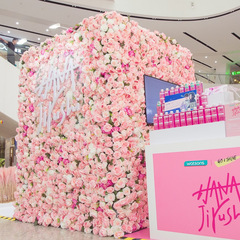 Diyシミュレーション花の壁の造花のバラの花の緑の花の芸の背景の壁の結婚祝いの花の壁の装飾品の卸売り