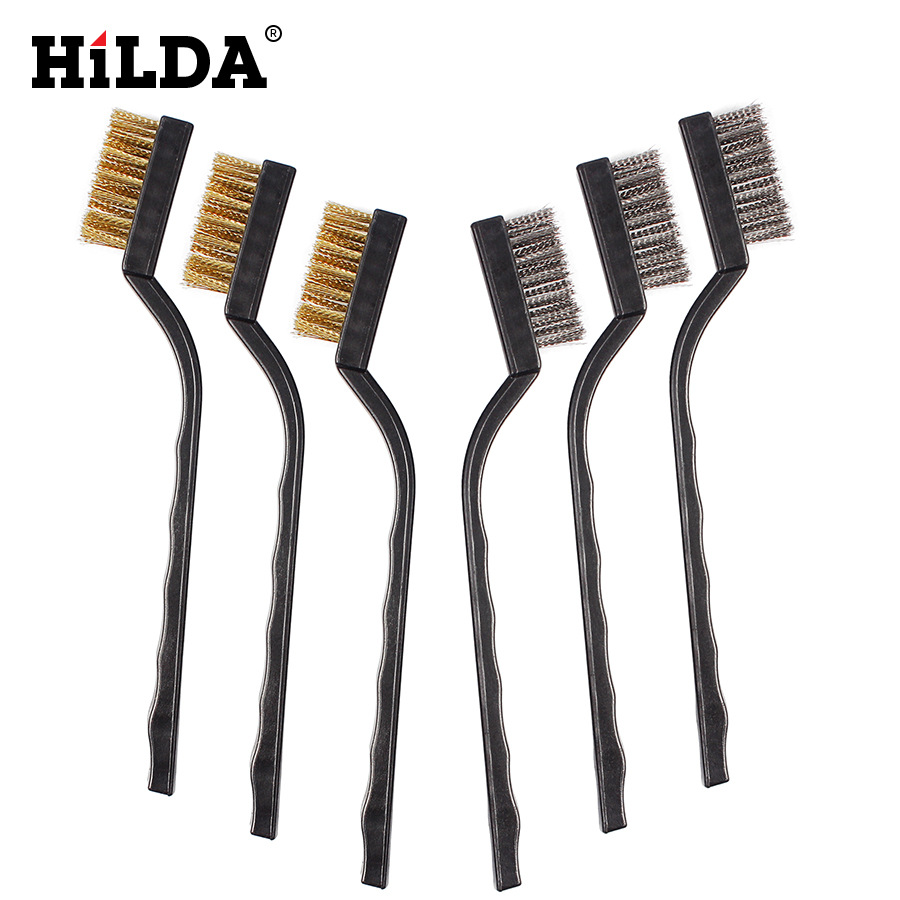 Hilda ventas directas de fábrica en stock cepillo de alambre de doble cabeza, cepillo de alambre de acero inoxidable, cepillo de alambre de cobre, cepillo de una sola cabeza al por mayor