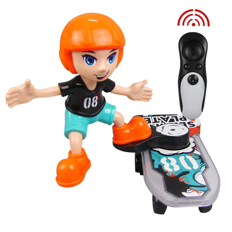 Tiktok Venta caliente mismo niño de dibujos animados control remoto truco scooter luz música rodando juguete puesto al por mayor