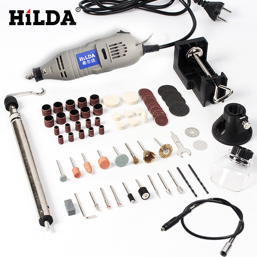 Hilda 150W molino eléctrico pulido máquina de grabado molino eléctrico mini taladro eléctrico taladro de mano 98 unidades traje