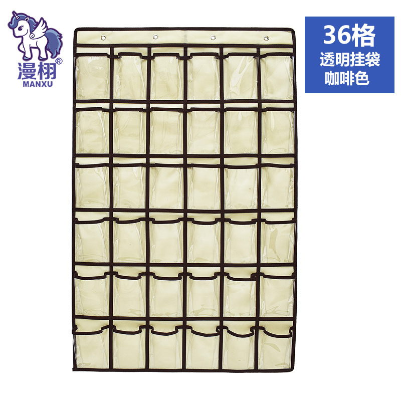36-rejilla de joyería transparente bolsa colgante bolsa de almacenamiento bolsa colgante teléfono móvil bolsa colgante detrás de la puerta armario colgante de pared bolsa de organización de la tarjeta de los niños