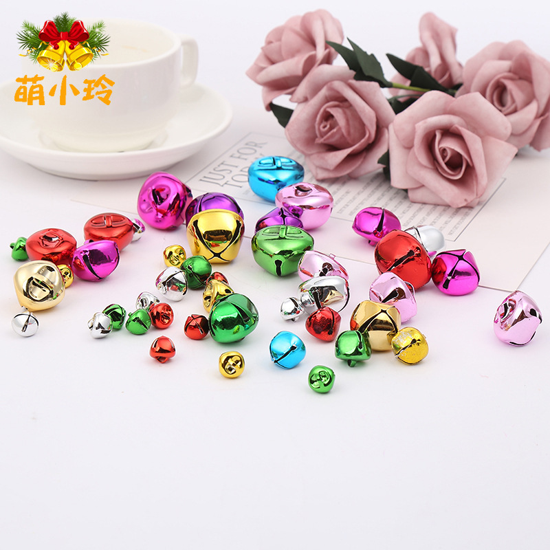 Cross-border environmental protection color cross bells vacuum hanging plating Christmas tree bells diy handicraft accessories wholesale trade