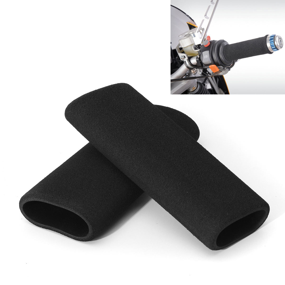 Esponja cubierta de la manija de la motocicleta cubierta de la manija de scooter modificado antideslizante absorbente de sudor impermeable suave cubierta de la manija del acelerador eléctrico