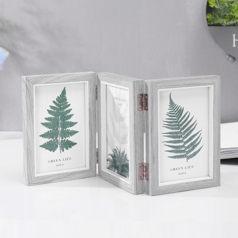 Factory wholesale three-fold folding picture frame table 6 inch 7 inch 8 inch fresh Nordic ins picture frame conjoined combination picture frame