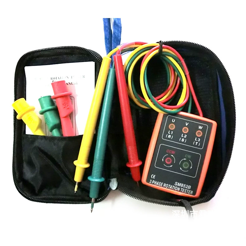 Измеритель последовательности фаз/прибор для проверки состояния фаз и проверки последовательности фаз Xinbao SM852B (SM-852B).