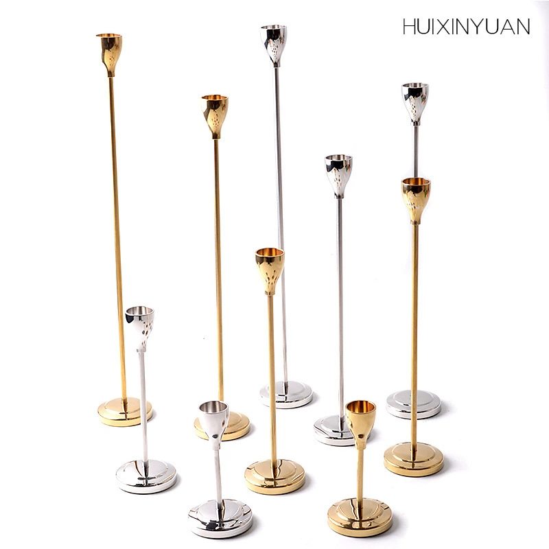 Креативные подсвечники, маленький подсвечник, романтический набор из трех предметов для ужина при свечах, свадебные гальванические украшения