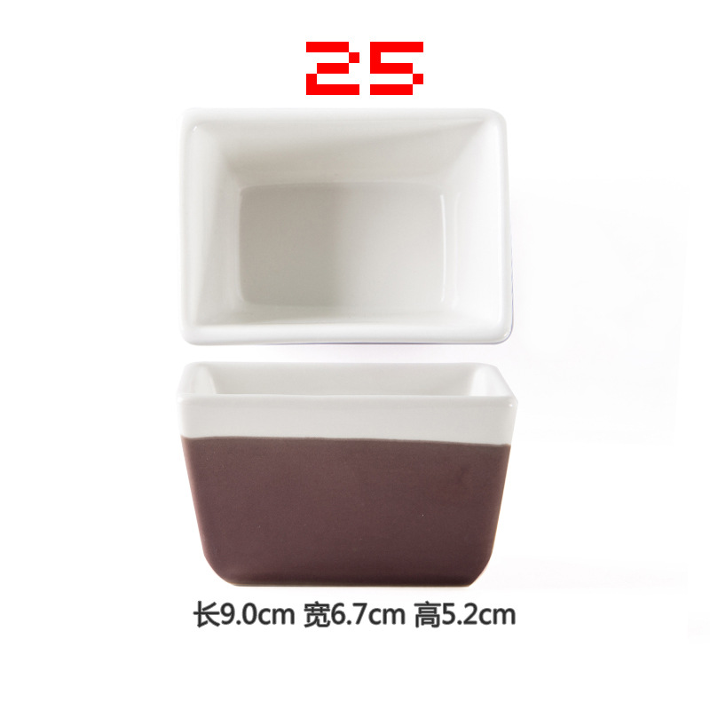 Plato de condimento de cerámica plato de vinagre de mostaza plato de China de hueso