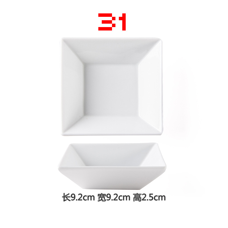 Plato de condimento de cerámica plato de vinagre de mostaza plato de China de hueso