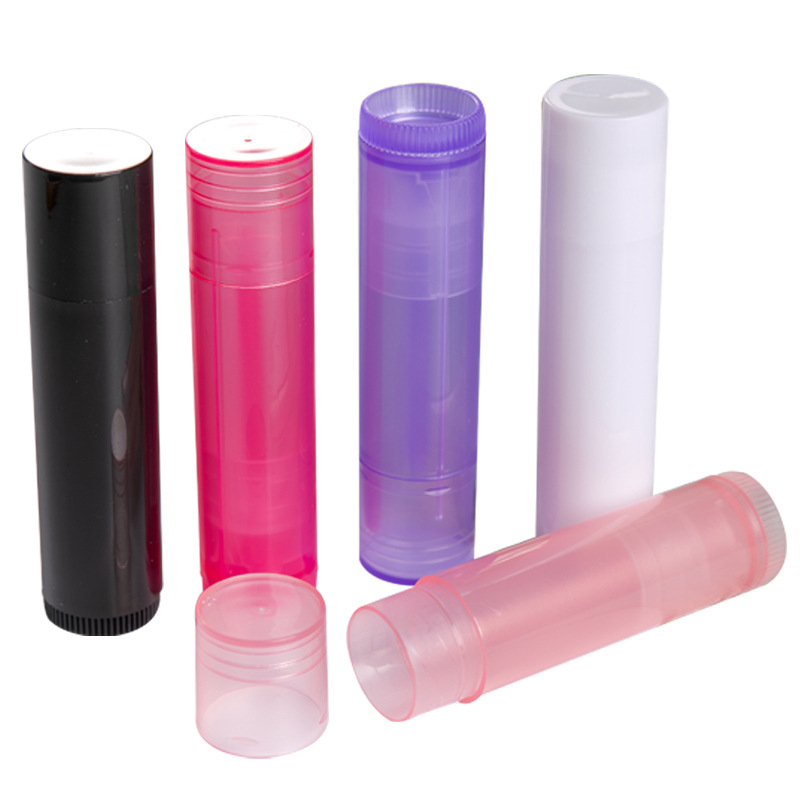 Venta caliente lápiz labial tubo de material de embalaje de plástico color redondo giratorio niños lápiz labial tubo vacío 5G ventas directas de la fábrica