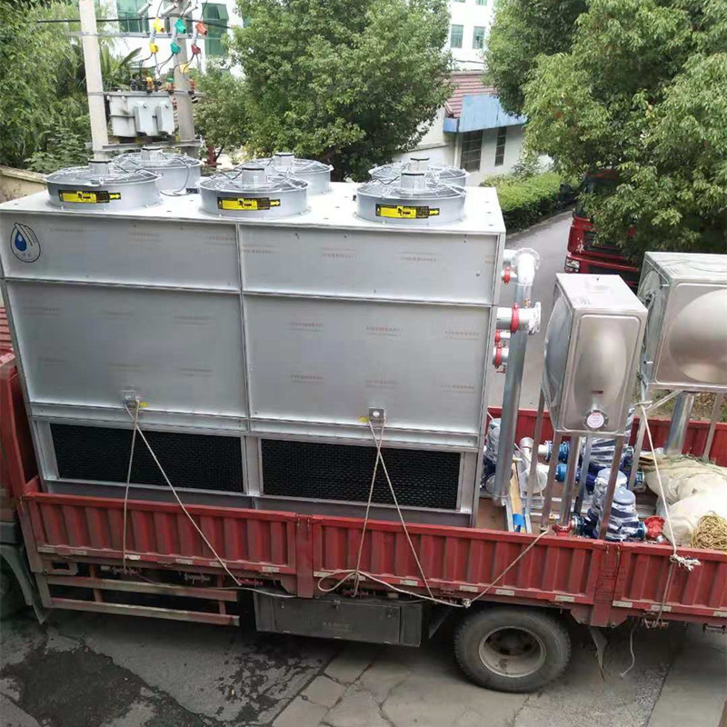 逆流式闭式冷却塔不锈钢低噪音工业冷水塔玻璃钢封闭式方形冷却塔