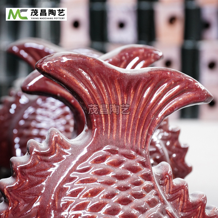 宜兴陶瓷琉璃瓦配件  别墅屋顶瓦件回吻雕砖花脊 仿古建筑现货