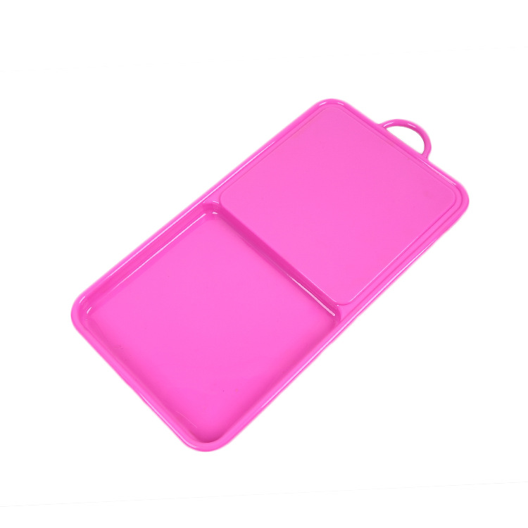 Yiwu mercado rectangular amor cóncavo-convexa ranura color fruta placa tabla de cortar PP colgando utensilios de cocina