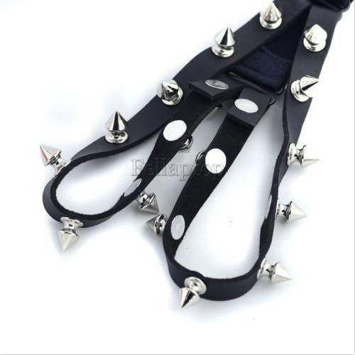 Gothic rivet Punk elastic thigh leg ring garter belt Black White Red