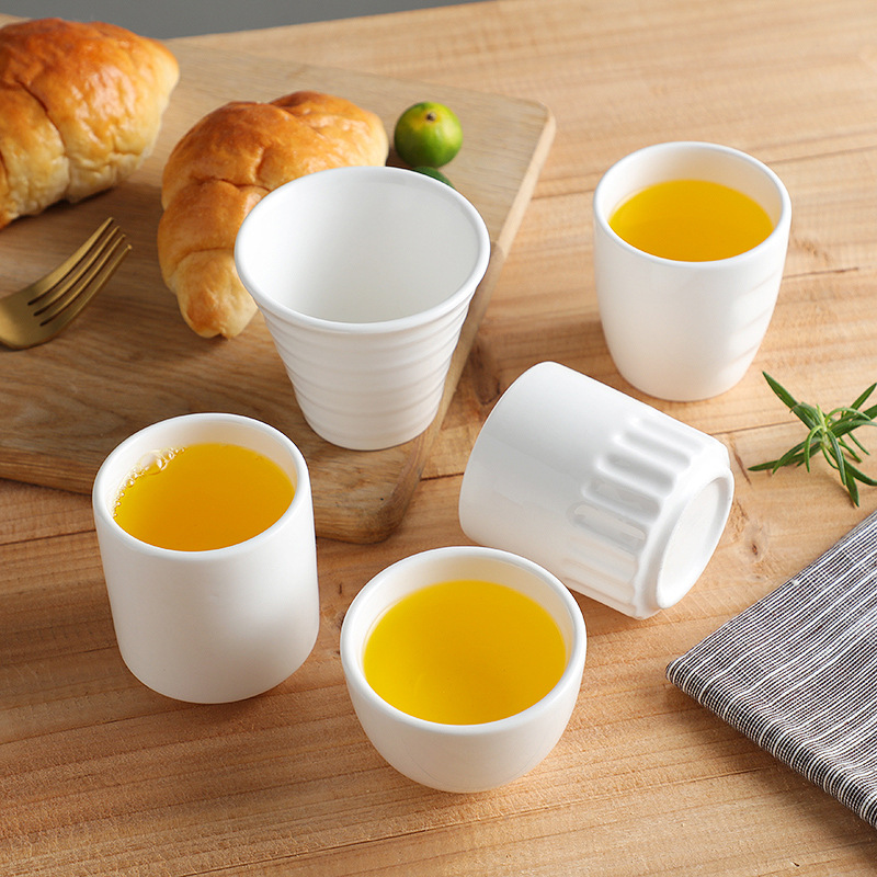 Special tea cup pure white ceramic cup hotel setting up early tea…