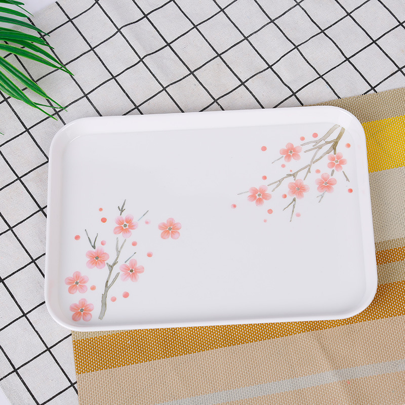 LCメラミン長方形プレート 家庭用収納トレイ レストラン ホテル フルーツプレート ケーキ ファーストフードプレート|undefined