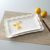 European -style relief dim sum flat plate ceramic rectangular plate dining plate fruit plate Japanese -style sushi dish disk fish plate