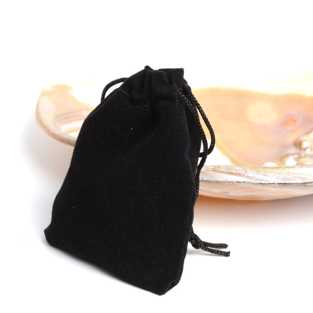 Bolso de franela Negro Bolsa De Joyería bolsa de almacenamiento Banco de energía auriculares franela cordón bolsa de terciopelo Cisne