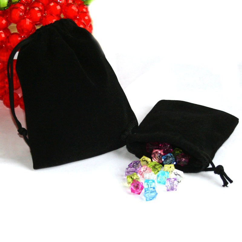 Bolso de franela Negro Bolsa De Joyería bolsa de almacenamiento Banco de energía auriculares franela cordón bolsa de terciopelo Cisne
