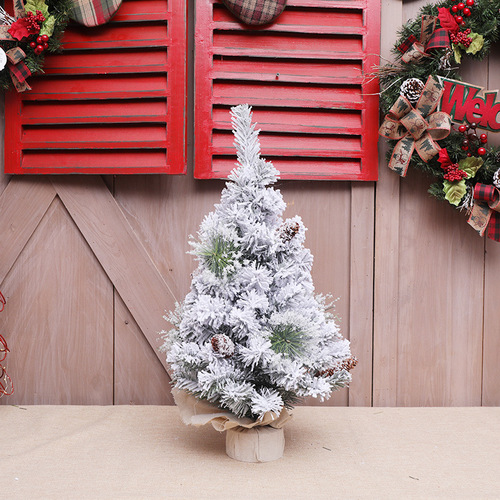 Flocked snow Christmas tree Christmas decoration home window table counter display Christmas gift ornaments