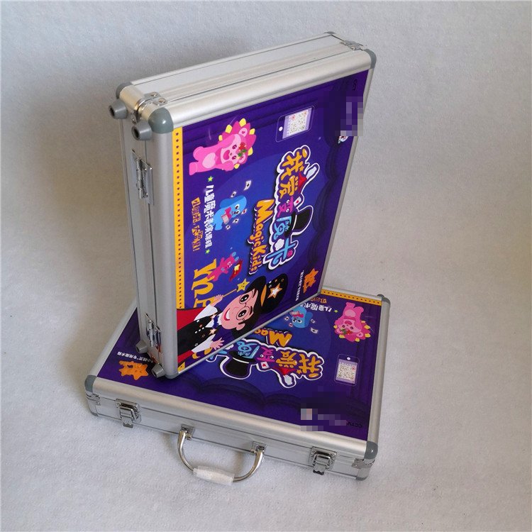 火爆出售少儿魔术学习手提铝合金工具箱、儿童教育用品收纳仪器箱