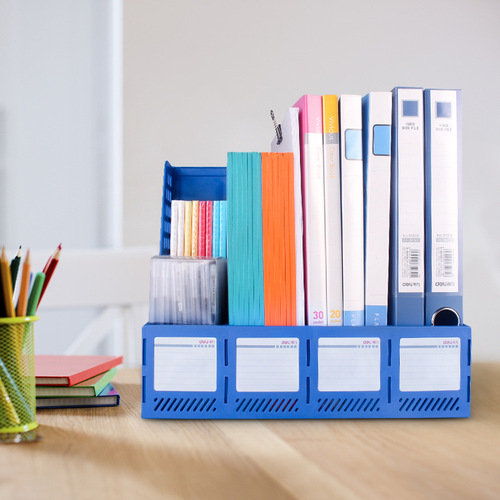 Deli 33777 four-column file rack storage file column office file frame data rack file folder storage box