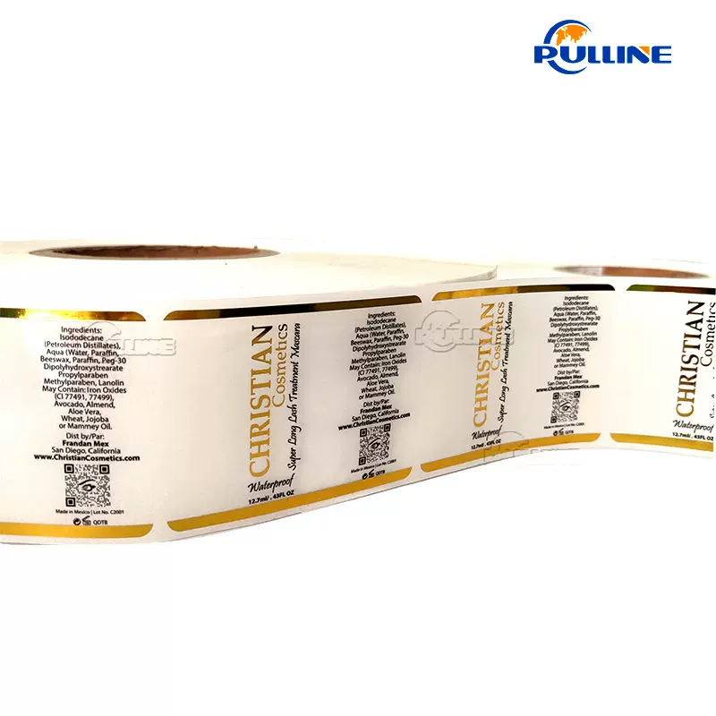 厂家加工化妆品烫金标签定做 透明标贴热烫金属不干胶印刷定制