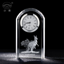 欧式钟表水晶工艺品水晶钟内雕摆件家居装饰商务办公水晶表件订作