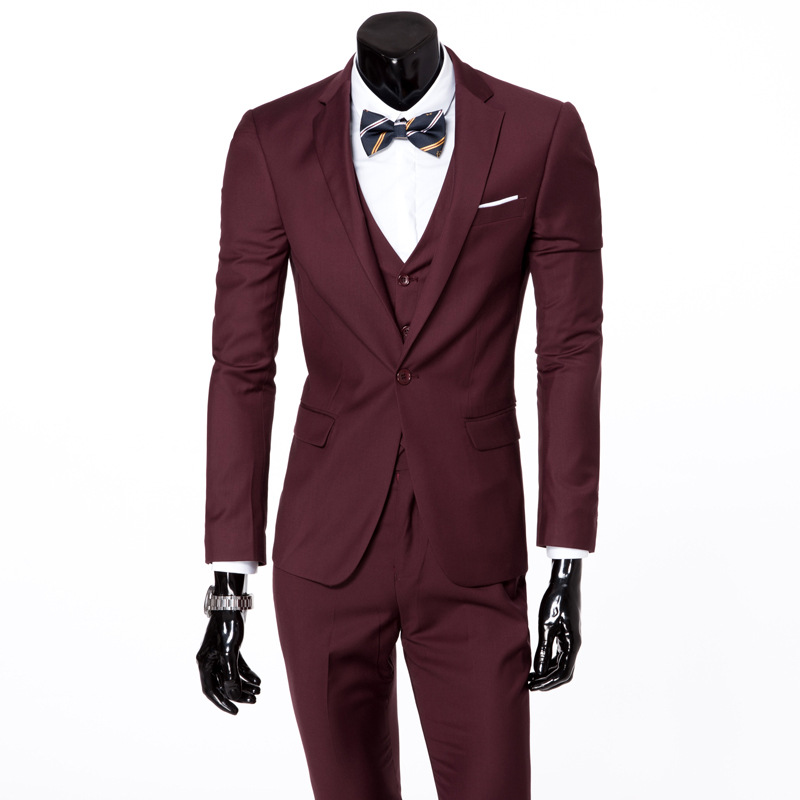 Comercio exterior traje de hombre traje de un botón de trabajo traje de todo fósforo traje Delgado temperamento traje de tres piezas de los hombres transfronterizos