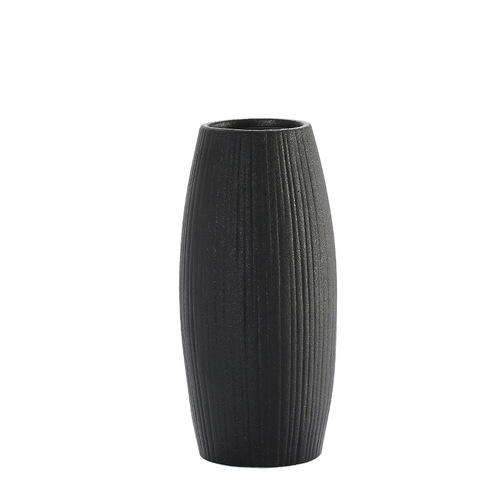 Ceramic vase simple small fresh black pottery living room home furnishings flower arrangement Japanese modern black dried flower vase