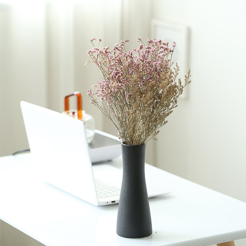 Ceramic vase simple small fresh black pottery living room home furnishings flower arrangement Japanese modern black dried flower vase