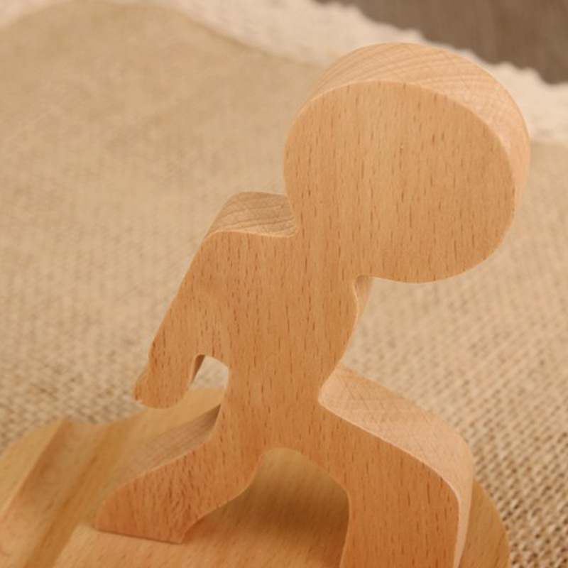 Titular de teléfono móvil de madera fuerte niños creativos titular de teléfono móvil titular de registro de teléfono móvil al por mayor Logotipo de soporte de madera maciza