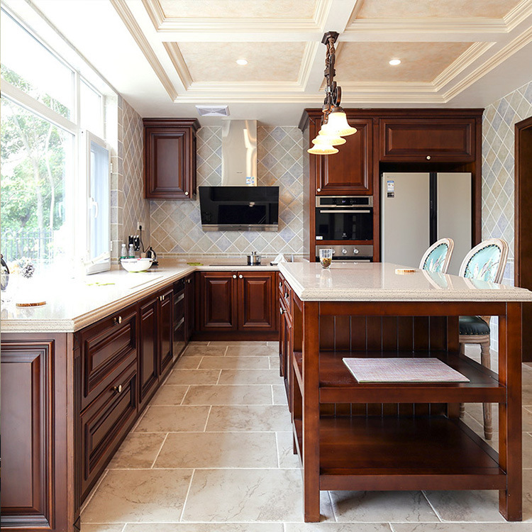 Solid Wood Integral Cabinet Kitchen Cabinet Wholesale Kitchen Cabinet Door Cabinet Handle-free Closet Hanging Cabinet Integral Kitchen Cabinet