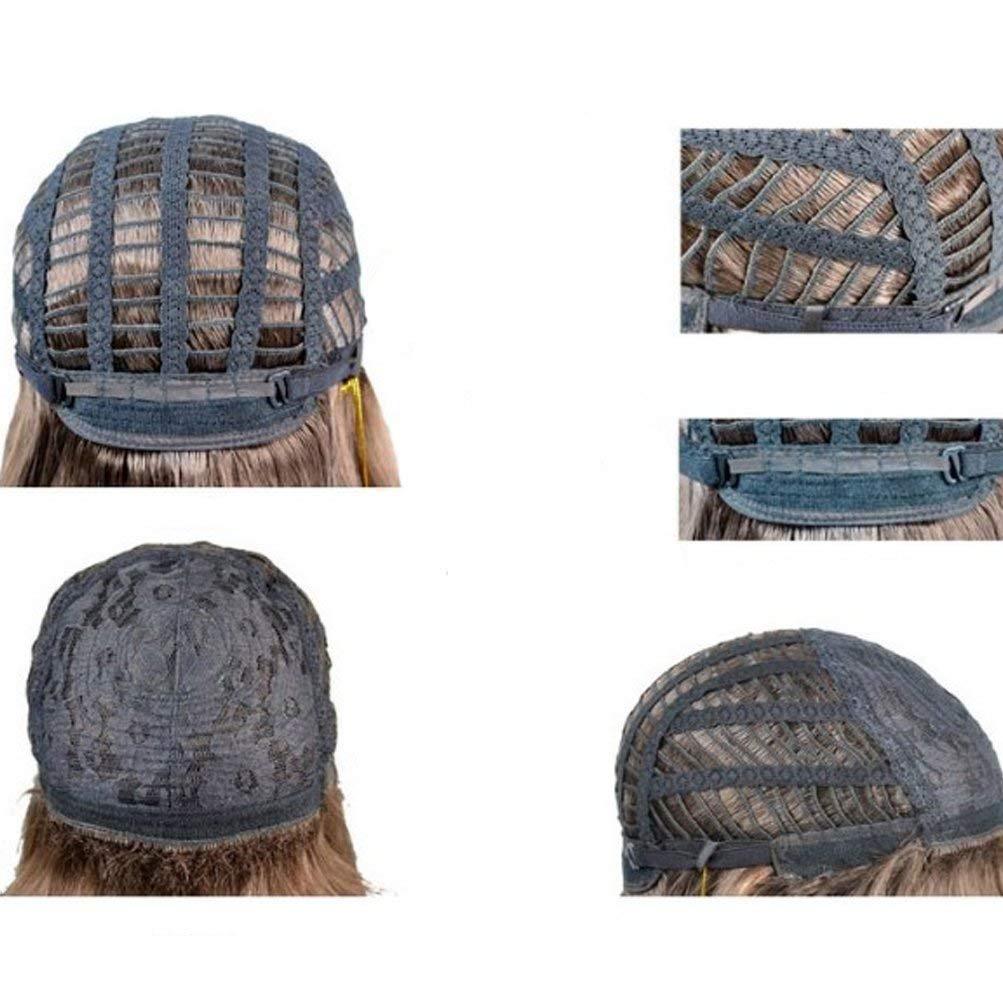 Pelucas de suministro de Amazon pelucas europeas y americanas pelucas de pelo corto de las mujeres hacia arriba de oro de alta temperatura de seda pelucas de fibra química fabricante en stock