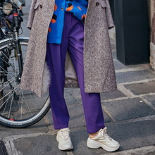 2025秋装潮设计原宿学院风休闲裤女韩版小清新加厚萝卜裤哈伦裤子