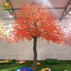 天昆仿真红枫树酒店餐厅新中式装饰枫树玻璃钢仿真树假红枫叶