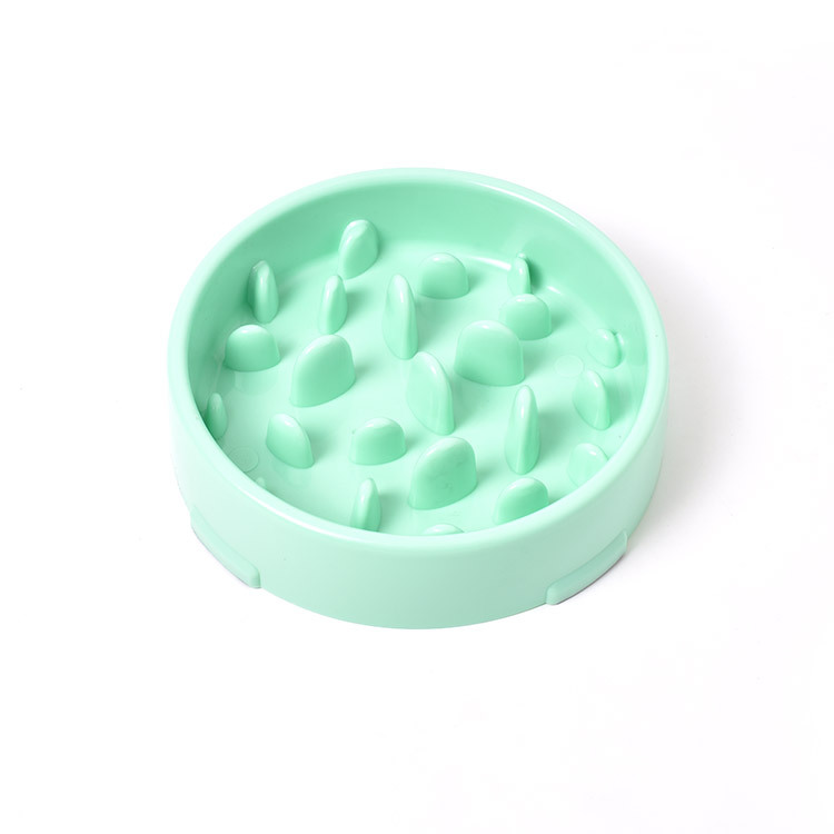 Nuevos suministros para mascotas tazón de plástico para mascotas Slow Food Bowl perro anti-estrangulamiento tazón de comida para mascotas tazón de una sola pieza de entrega