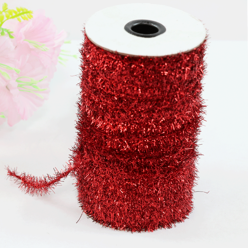 Cinta de hilo de vidrio trenzado de 1.8 cm, colorida, decorativa, para árbol de Navidad, decoración de eventos, efecto cebolla