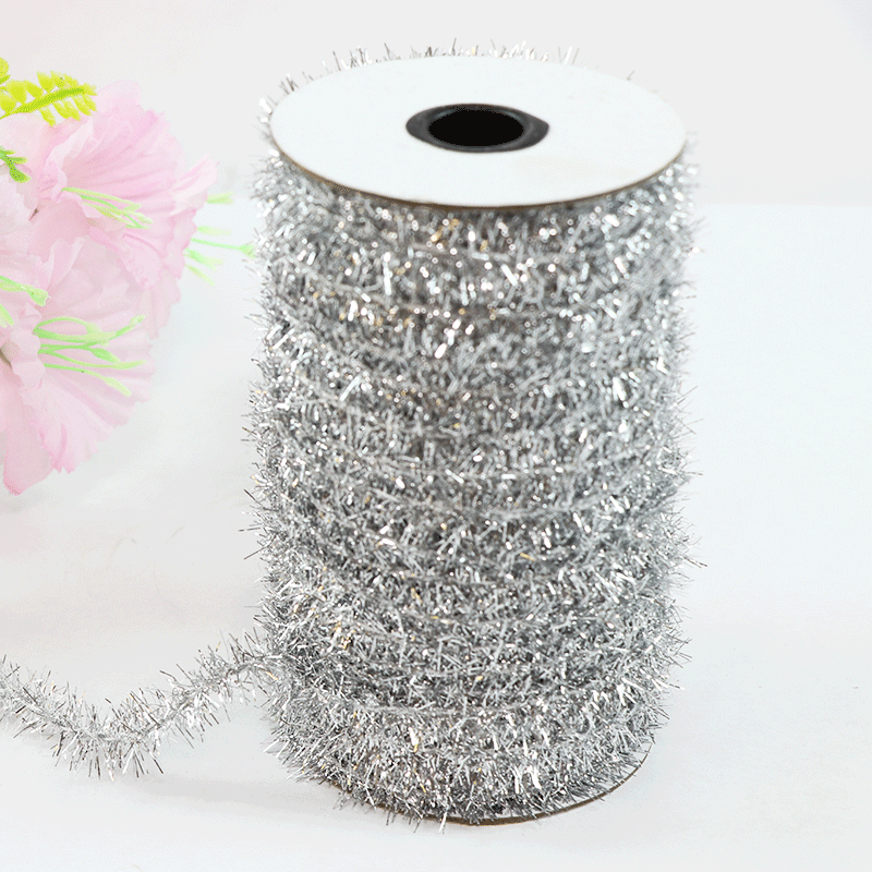 Cinta de hilo de vidrio trenzado de 1.8 cm, colorida, decorativa, para árbol de Navidad, decoración de eventos, efecto cebolla