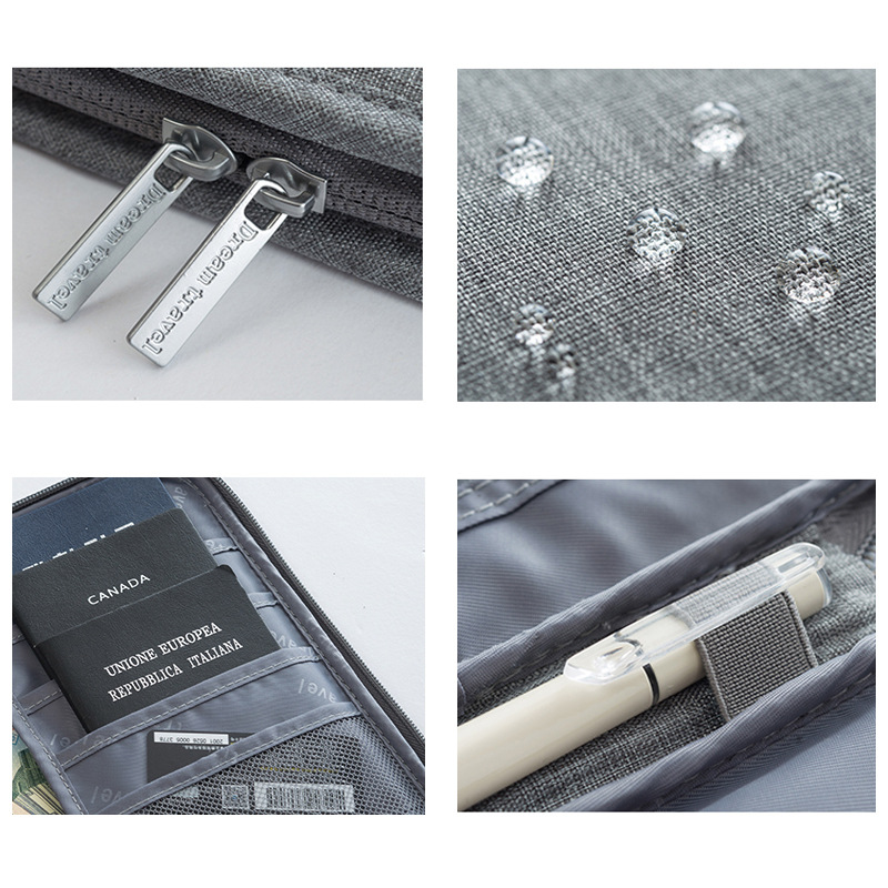 Velika potovalna torba za potni list za potovanja v tujino, torba za dokumente, torbica za pisanje, vodoodporna in odporna proti prahu, prenosna denarnica z držalom za kartice_voghion.com