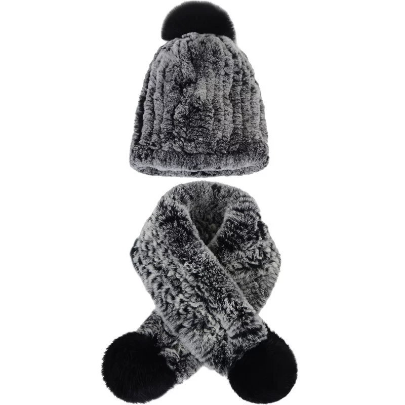 Children's hat, scarf, winter set, woven cap for boys