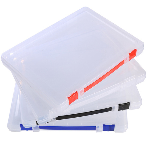 36*27 large portable plastic file box rectangular information certificate stationery storage covered transparent storage box