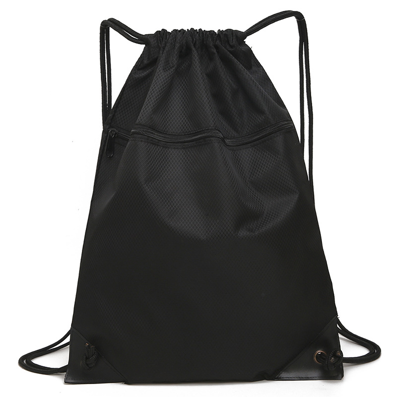 Bolsa deportiva impermeable con cordón, disponible en stock, mochila con cordón de color sólido simple, mochila ligera para exteriores, bolsa con cordón de nailon.
