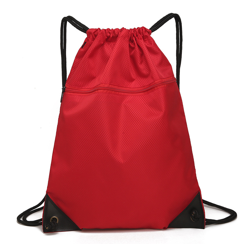 Bolsa deportiva impermeable con cordón, disponible en stock, mochila con cordón de color sólido simple, mochila ligera para exteriores, bolsa con cordón de nailon.