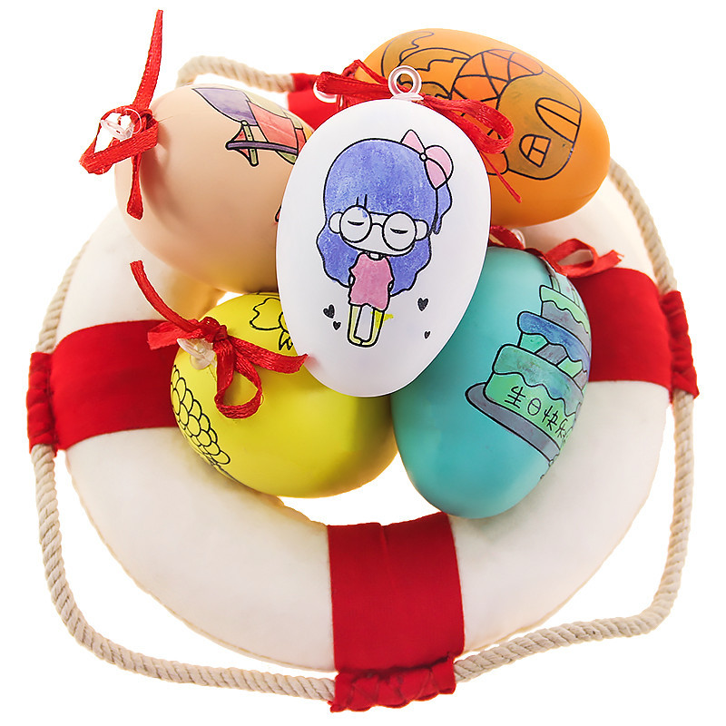 Huevos de Pascua para Pintar DIY Set de 5 Piezas de Plástico, para Pintar DIY para Manualidades de Pascua