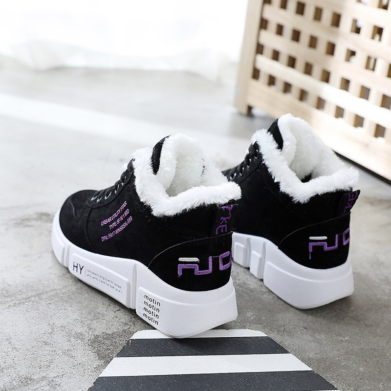 Frosted Leather Plus Velvet Warm Women's Boots All-Match Korean Version Fashion Student Small Cotton Shoes_voghion.com