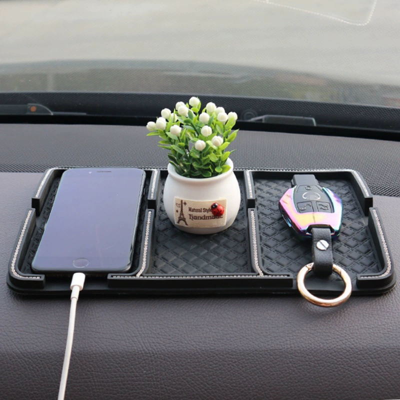 Автомобильная многофункциональная Нескользящая подушка для хранения, автомобильные парфюмерные украшения, модные автомобильные принадлежности с кристаллами и бриллиантами, Декоративные Женские
