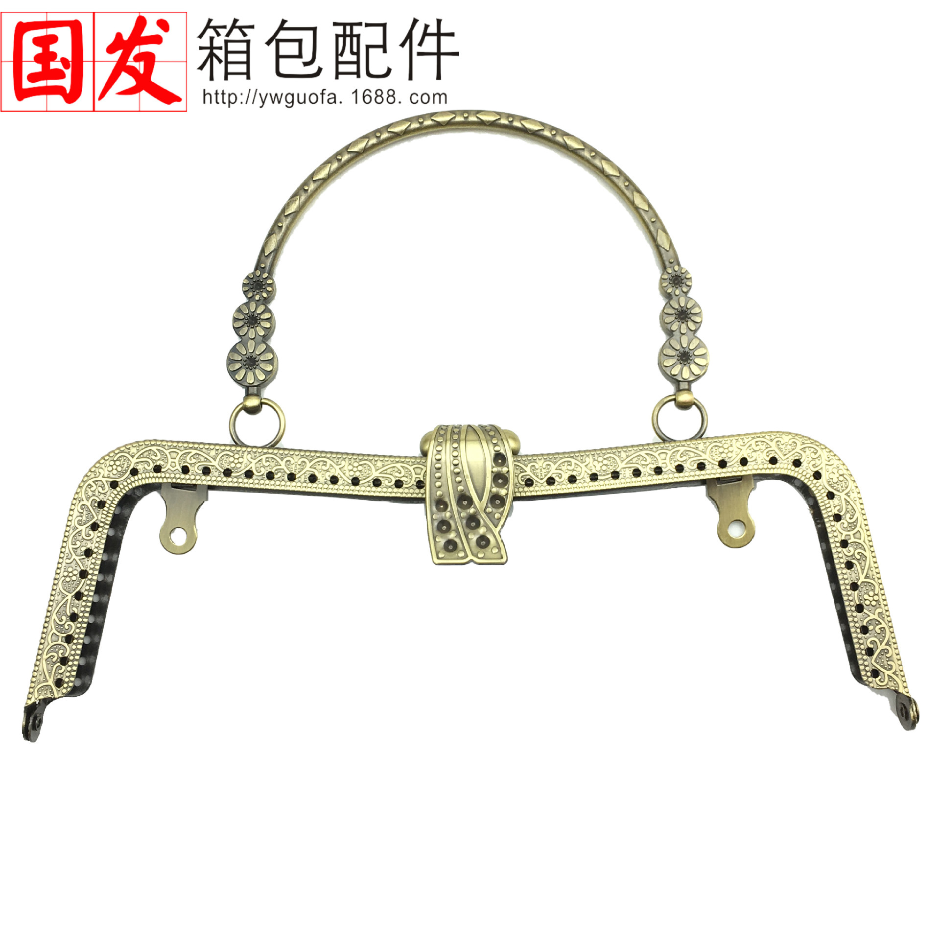 20cm cintura cóncava en relieve hojas grandes tres flores mano mano oro mano mano oro accesorios bolsa de material DIY