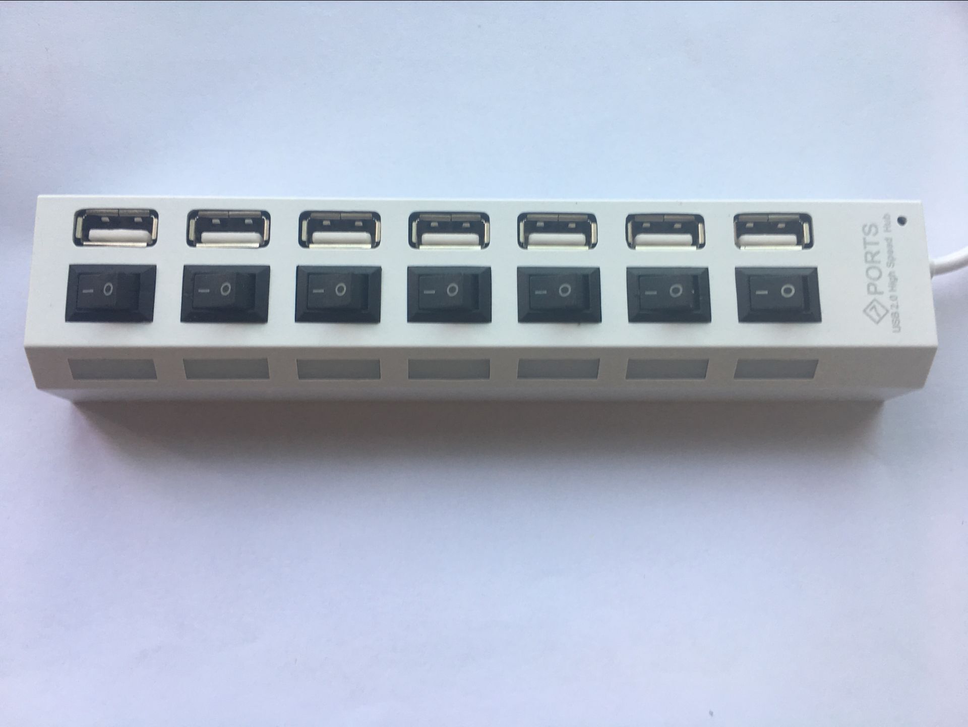 7-Port Hub con interruptor de siete puertos USB2.0 vinculante hub USB 7-Port USB de metal desnudo